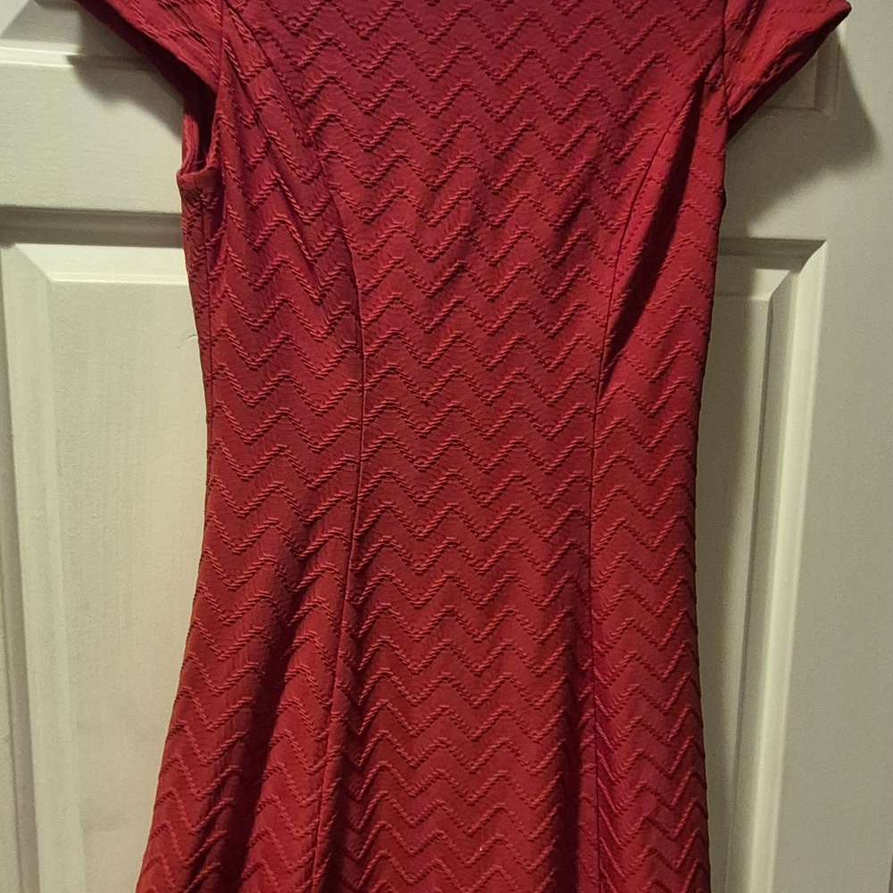Bisou Bisou Red Flutter Sleeve Fit and Flare Midi Dress